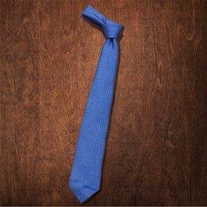 Blue print men’s 100% silk tie
